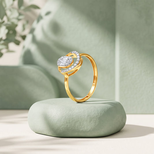 Gold Timeless Love Lab Grown Diamond Ring (Size 12)