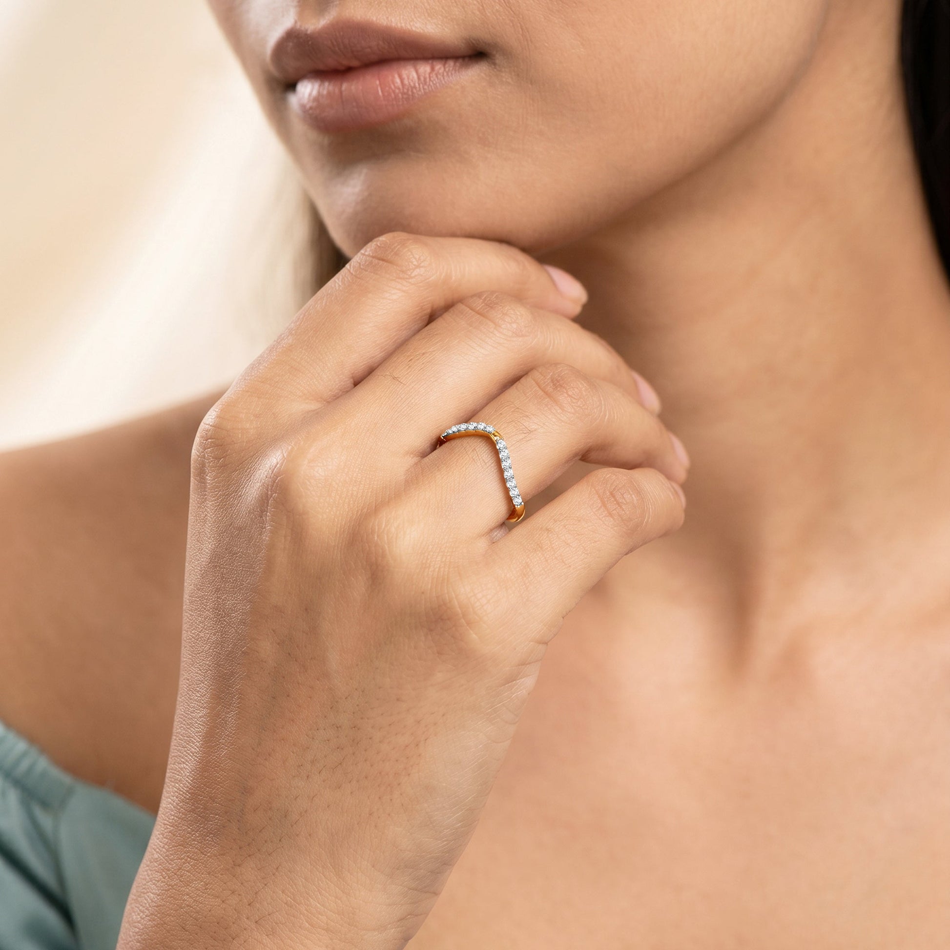 Gold Infinity Veil Lab Grown Diamond Ring (Size 12)