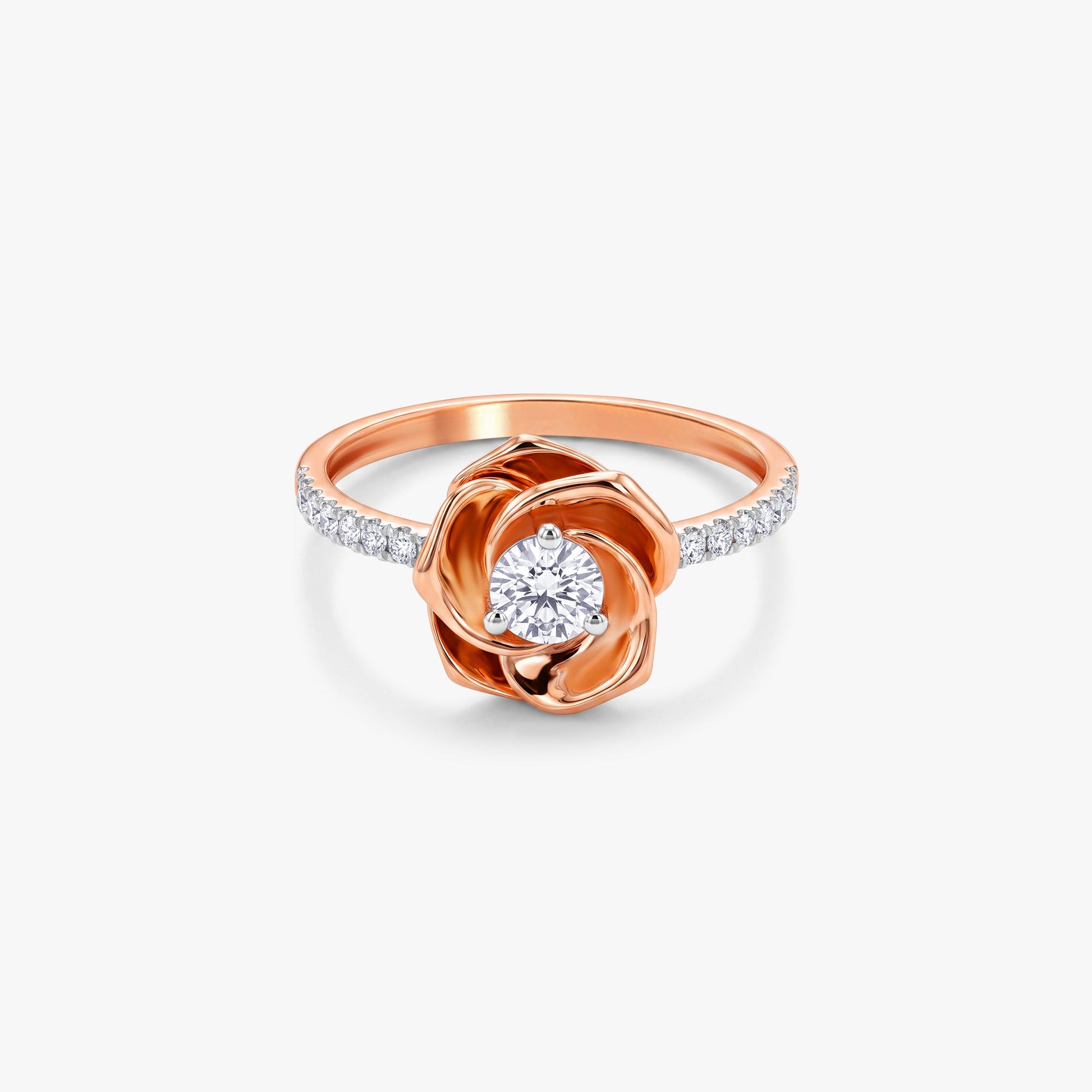 Rose Gold Hue Contour Lab Grown Diamond Ring (Size 12)