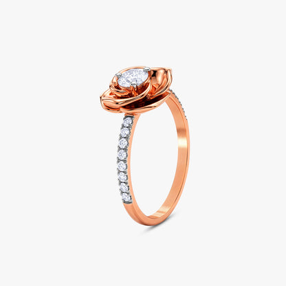 Rose Gold Hue Contour Lab Grown Diamond Ring (Size 12)