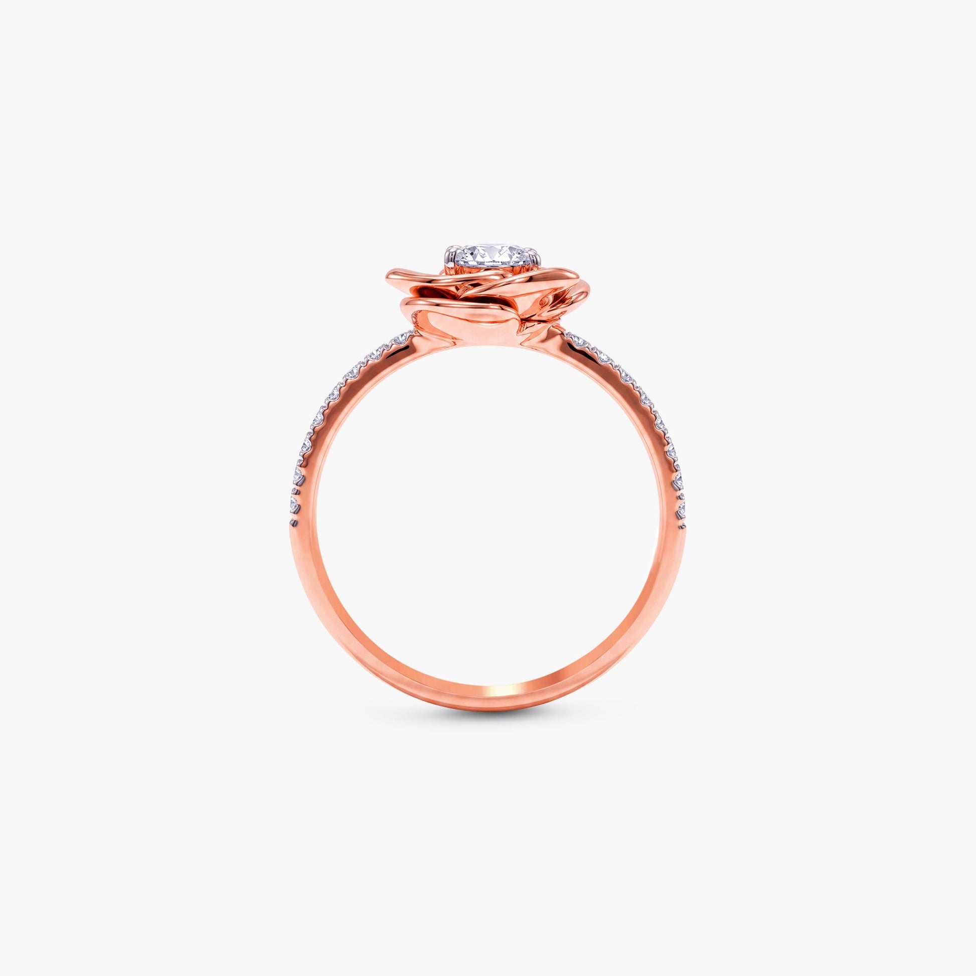 Rose Gold Hue Contour Lab Grown Diamond Ring (Size 12)