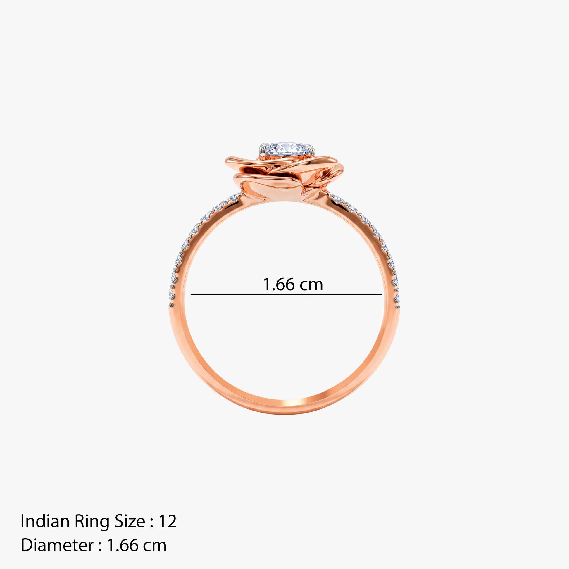 Rose Gold Hue Contour Lab Grown Diamond Ring (Size 12)