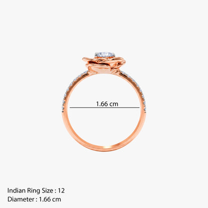 Rose Gold Hue Contour Lab Grown Diamond Ring (Size 12)