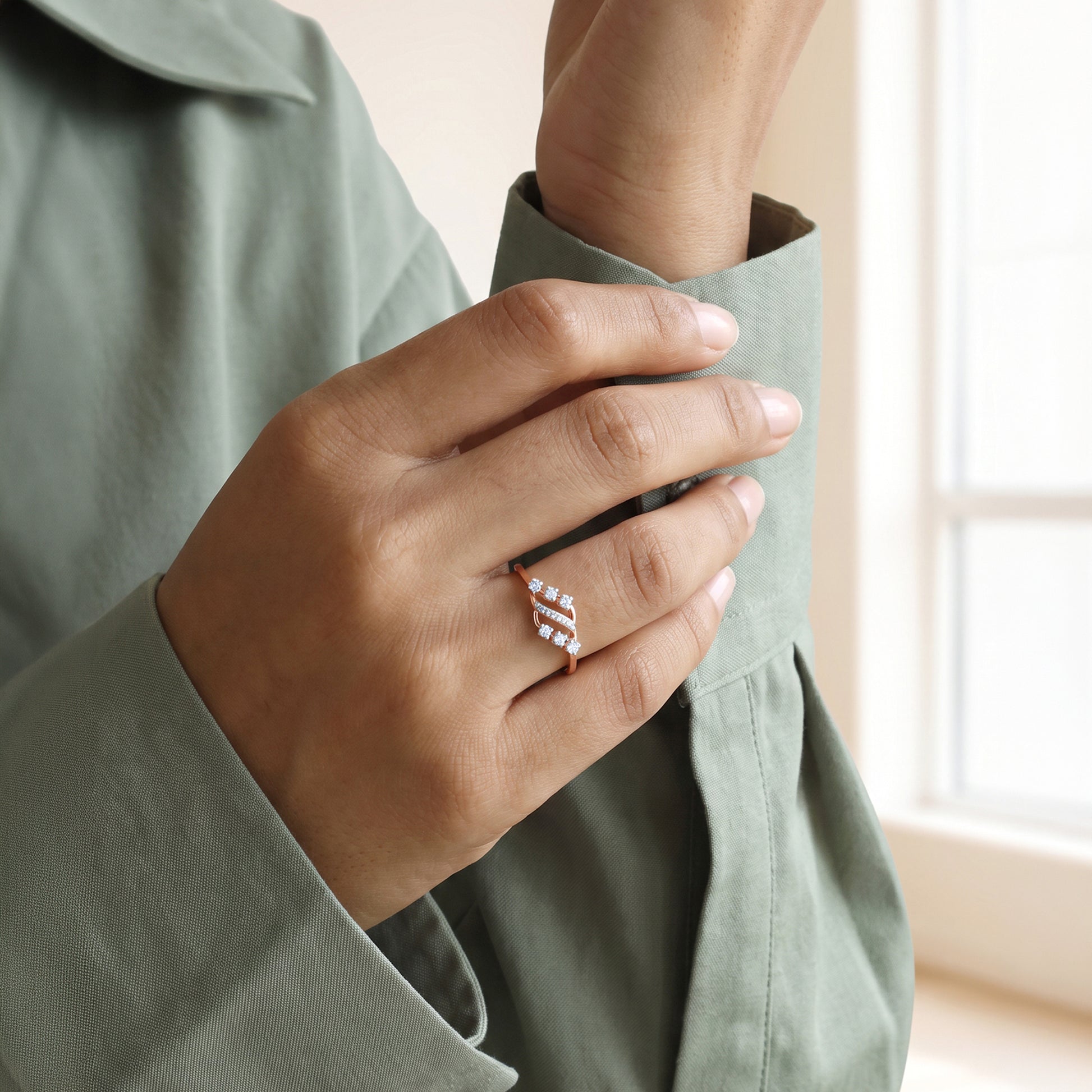 Rose Gold Shimmera Lab Grown Diamond Ring (Size 12)