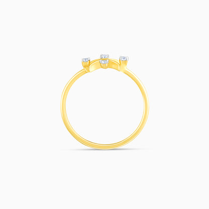 Gold Half Moon Diamond Ring