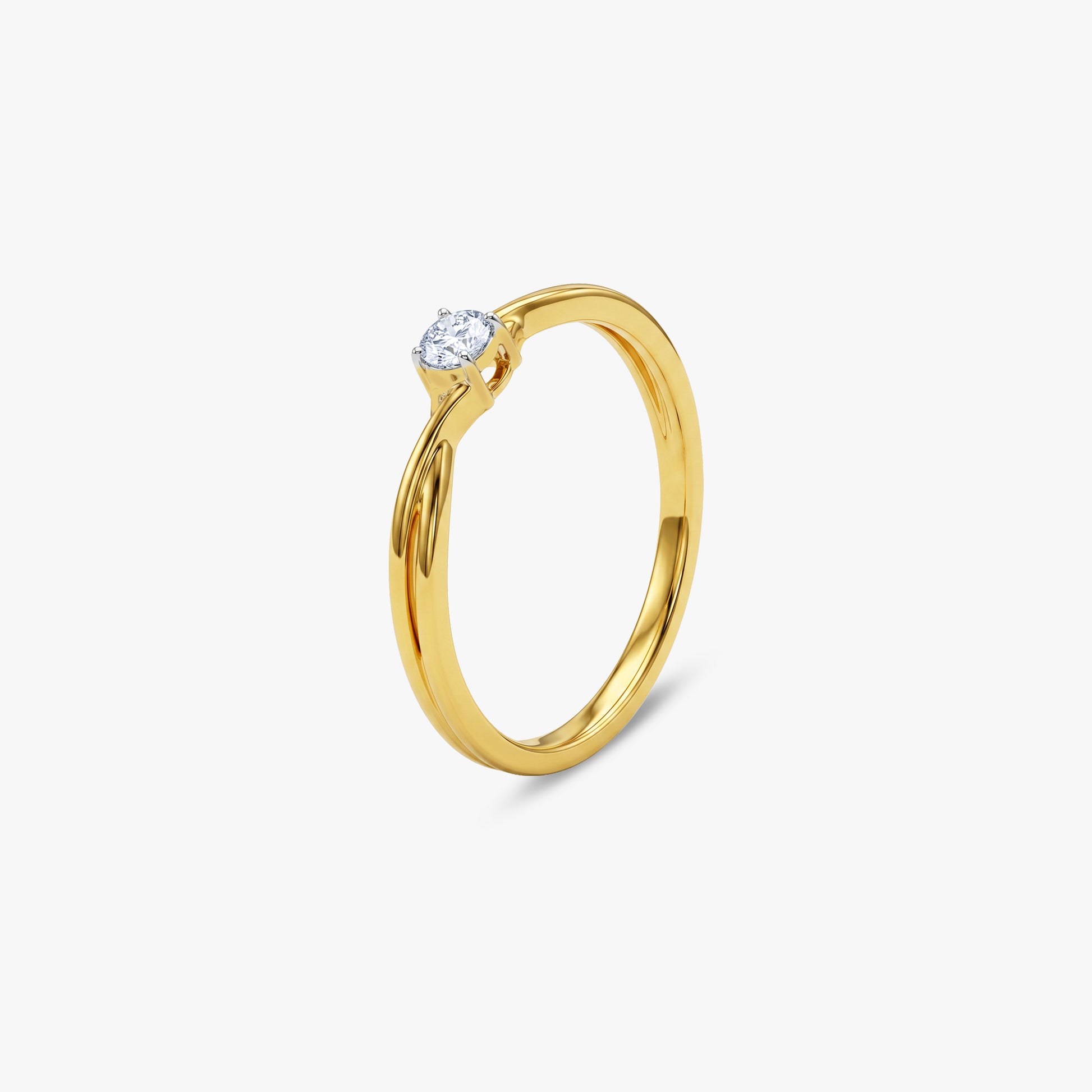 Gold Twine of Light Lab Grown Diamond Ring (Size 12)
