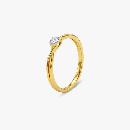 Gold Twine of Light Lab Grown Diamond Ring (Size 12)