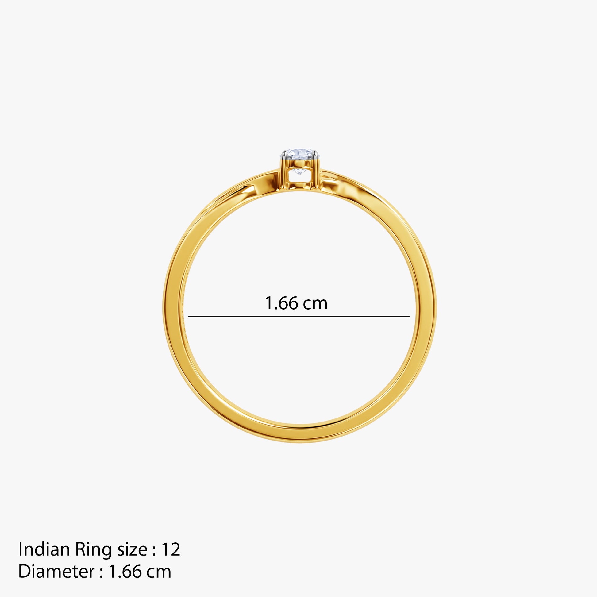 Gold Twine of Light Lab Grown Diamond Ring (Size 12)
