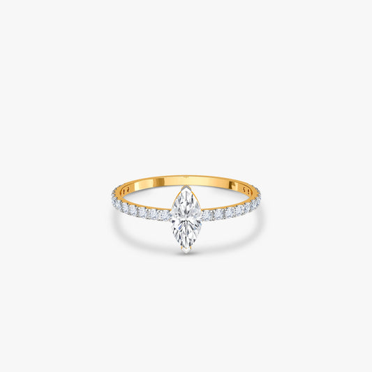 Gold Marquise Soi Lab Grown Diamond Ring (Size 12)