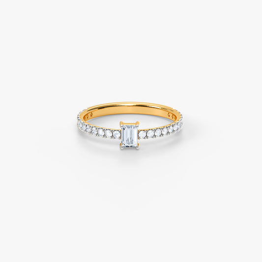 Gold Pilier Lab Grown Diamond Ring (Size 12)