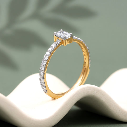 Gold Pilier Lab Grown Diamond Ring (Size 12)