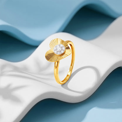 Gold Hearts Promise Lab Grown Diamond Ring (Size 12)