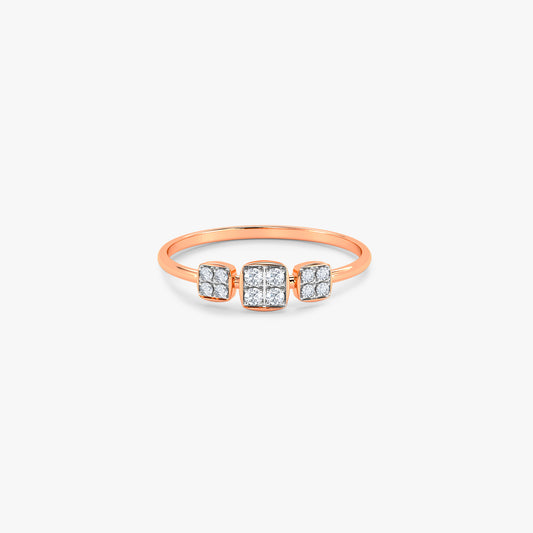 Rose Gold Quadra Lab Grown Diamond Ring (Size 12)