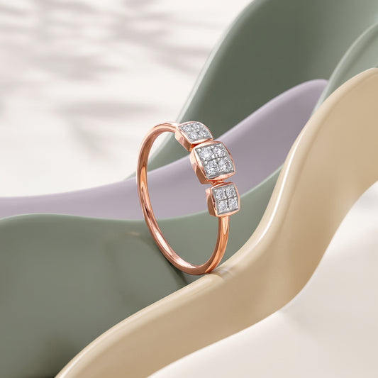 Rose Gold Quadra Lab Grown Diamond Ring (Size 12)