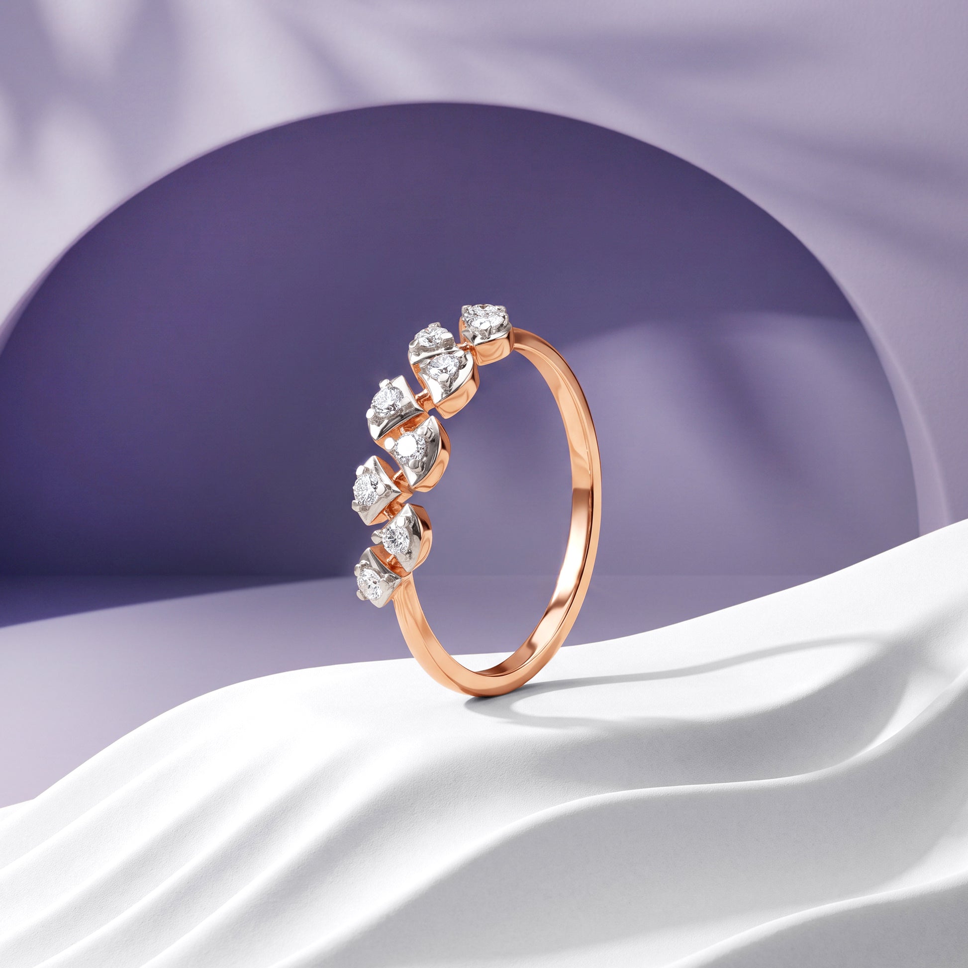 Rose Gold Petal Promise Lab Grown Diamond Ring (Size 12)