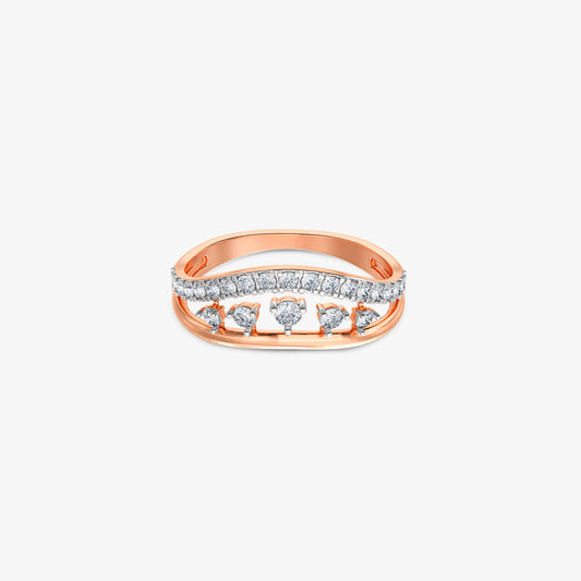 Rose Gold Celestial Arc Lab Grown Diamond Ring (Size 12)