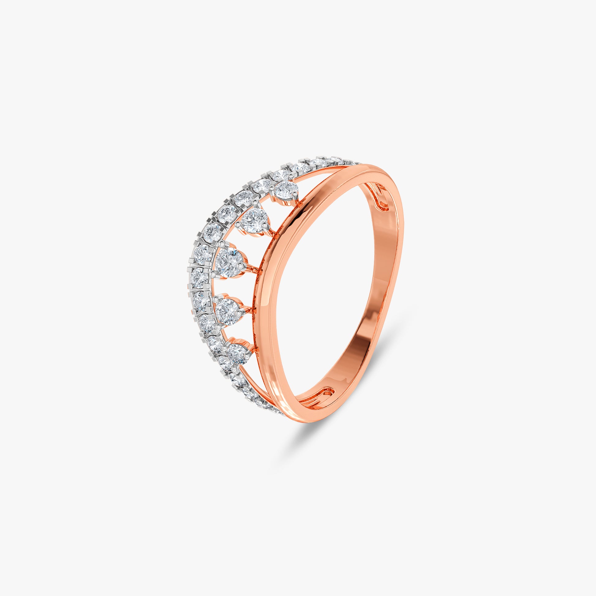 Rose Gold Celestial Arc Lab Grown Diamond Ring (Size 12)