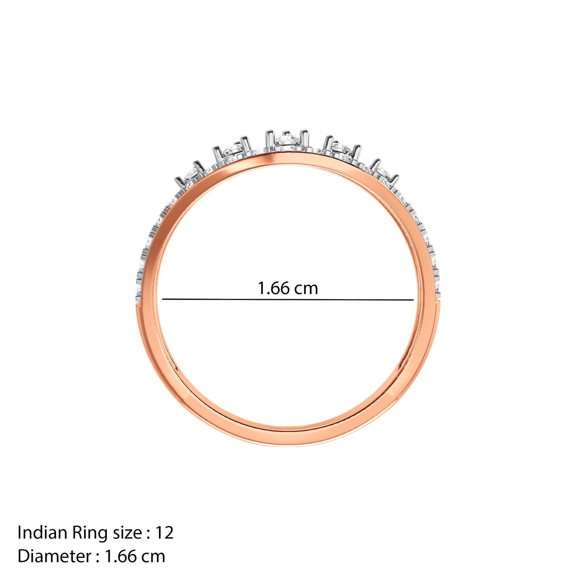 Rose Gold Celestial Arc Lab Grown Diamond Ring (Size 12)