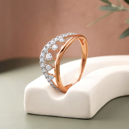 Rose Gold Celestial Arc Lab Grown Diamond Ring (Size 12)