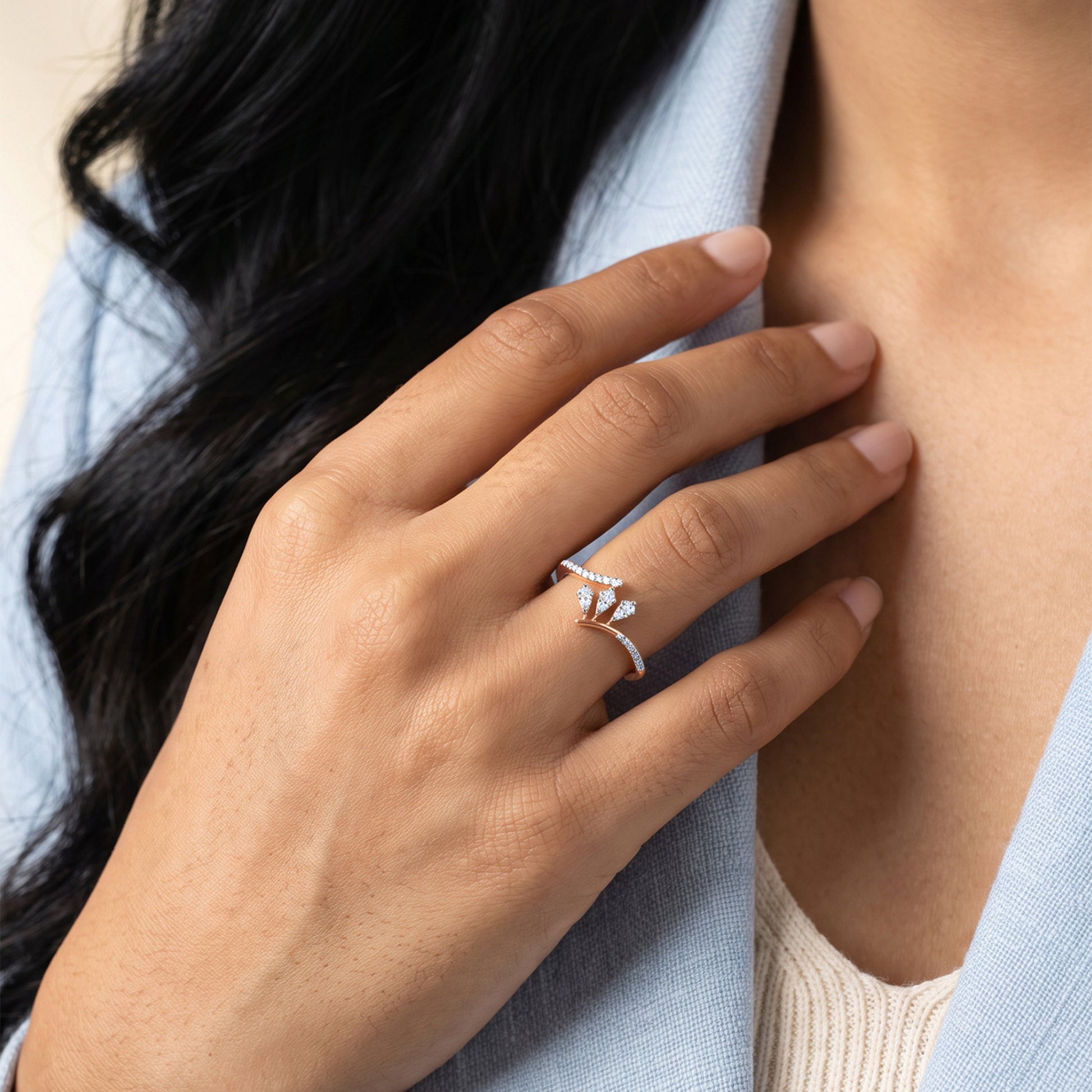 Rose Gold Rayelle Lab Grown Diamond Ring