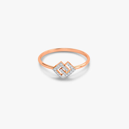 Rose Gold Elan Cascade Lab Grown Diamond Ring (Size 12)