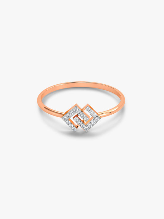 Rose Gold Elan Cascade Lab Grown Diamond Ring (Size 12)
