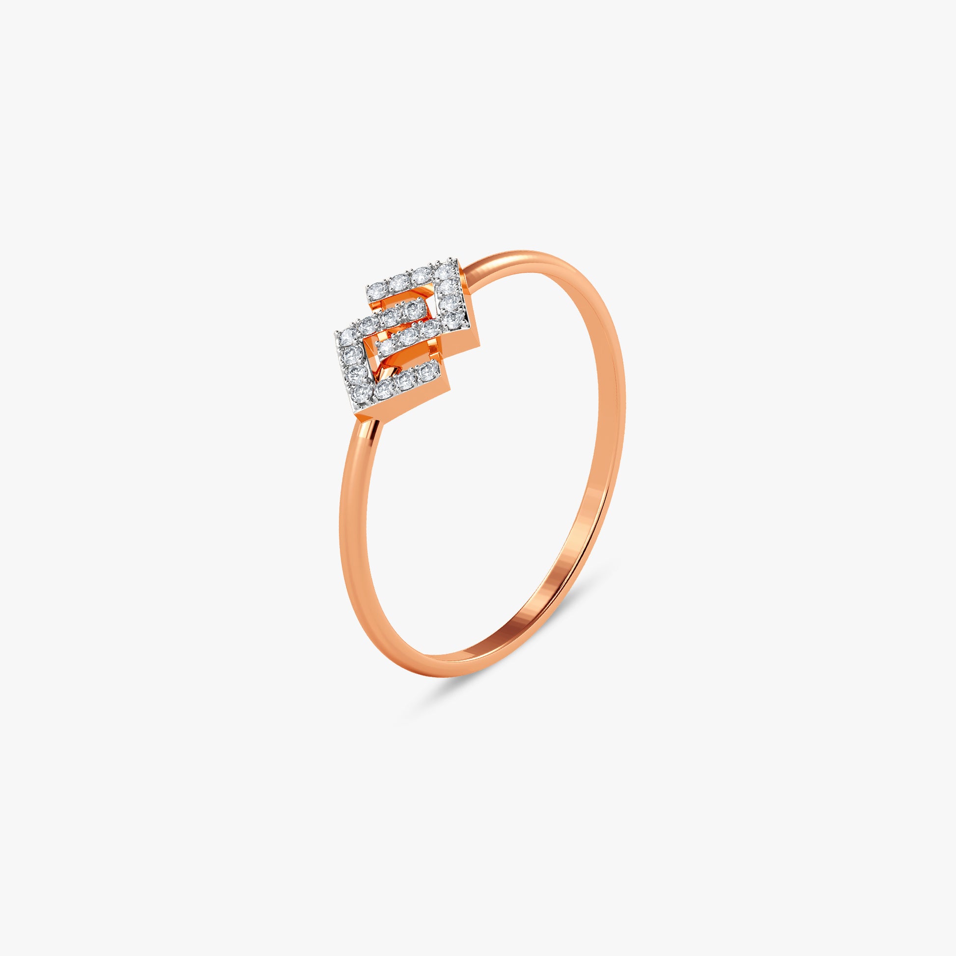 Rose Gold Elan Cascade Lab Grown Diamond Ring (Size 12)