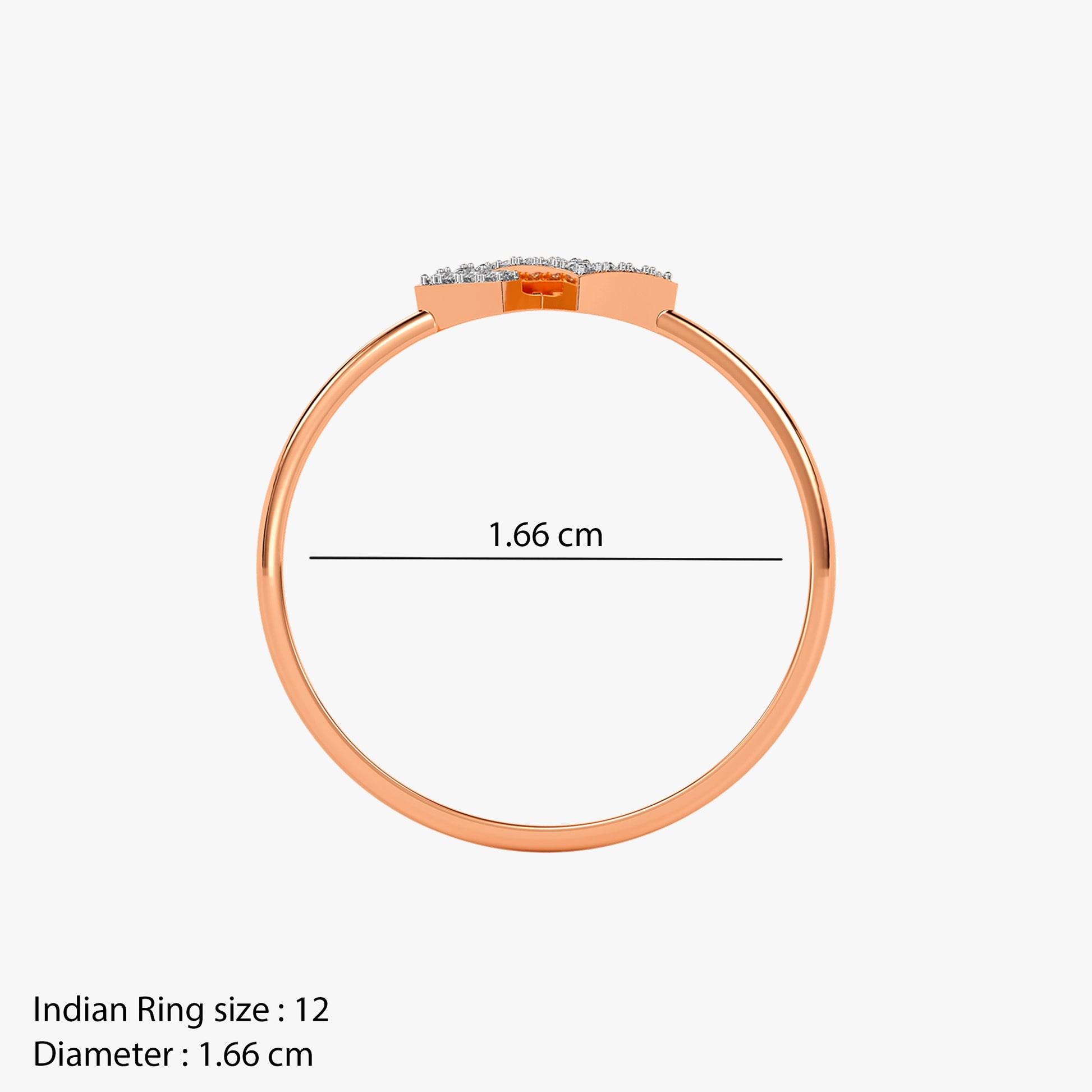 Rose Gold Elan Cascade Lab Grown Diamond Ring (Size 12)