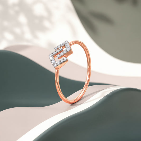 Rose Gold Elan Cascade Lab Grown Diamond Ring (Size 12)