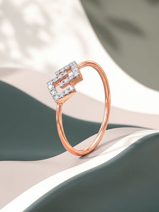 Rose Gold Elan Cascade Lab Grown Diamond Ring (Size 12)