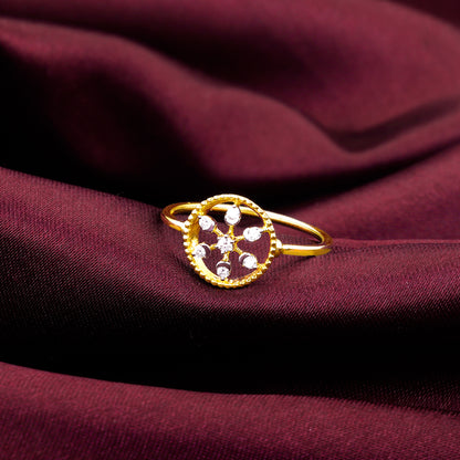 Gold Floral Wheel Diamond Ring