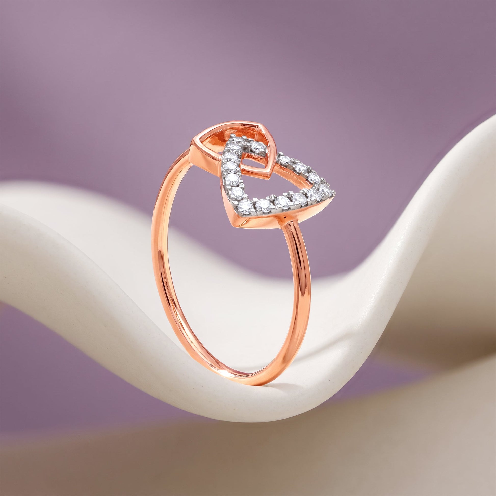 Rose Gold Interlace Love Lab Grown Diamond Ring (Size 12)