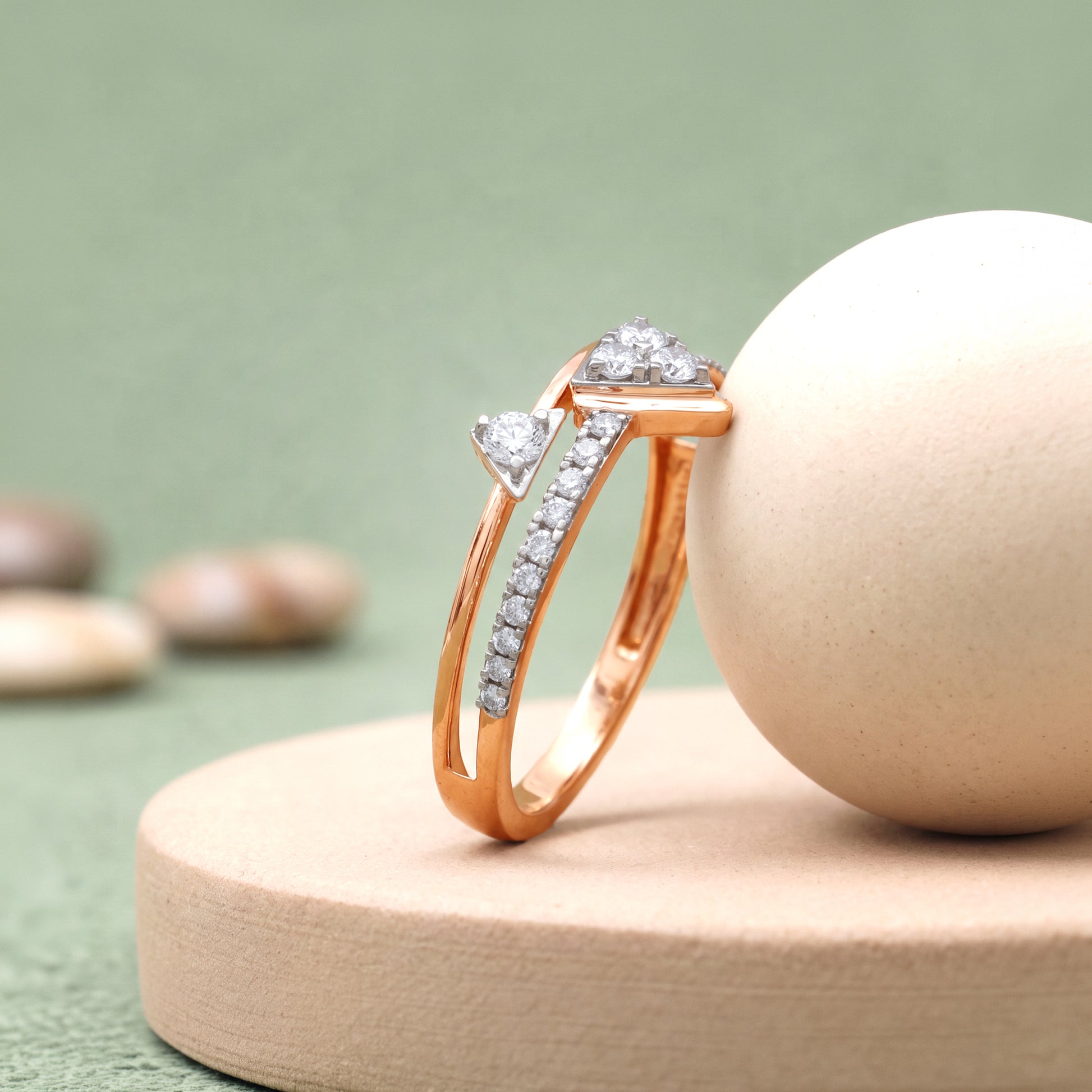 Rose Gold Escher Lab Grown Diamond Ring (Size 12)