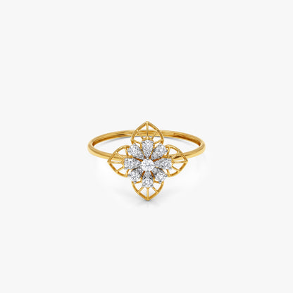 Gold Fleur Etoile Lab Grown Diamond Ring (Size 12)