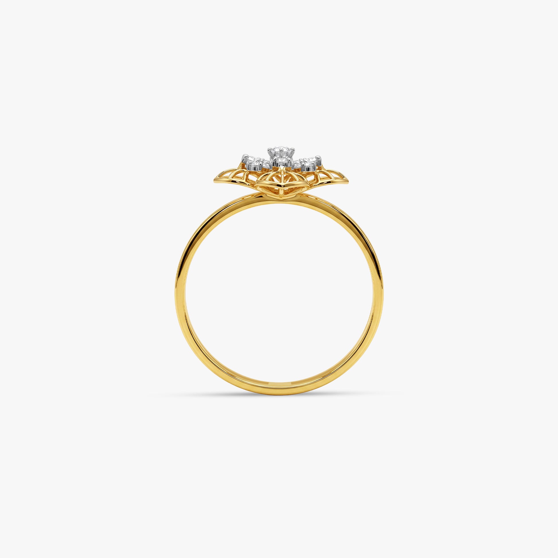 Gold Fleur Etoile Lab Grown Diamond Ring (Size 12)