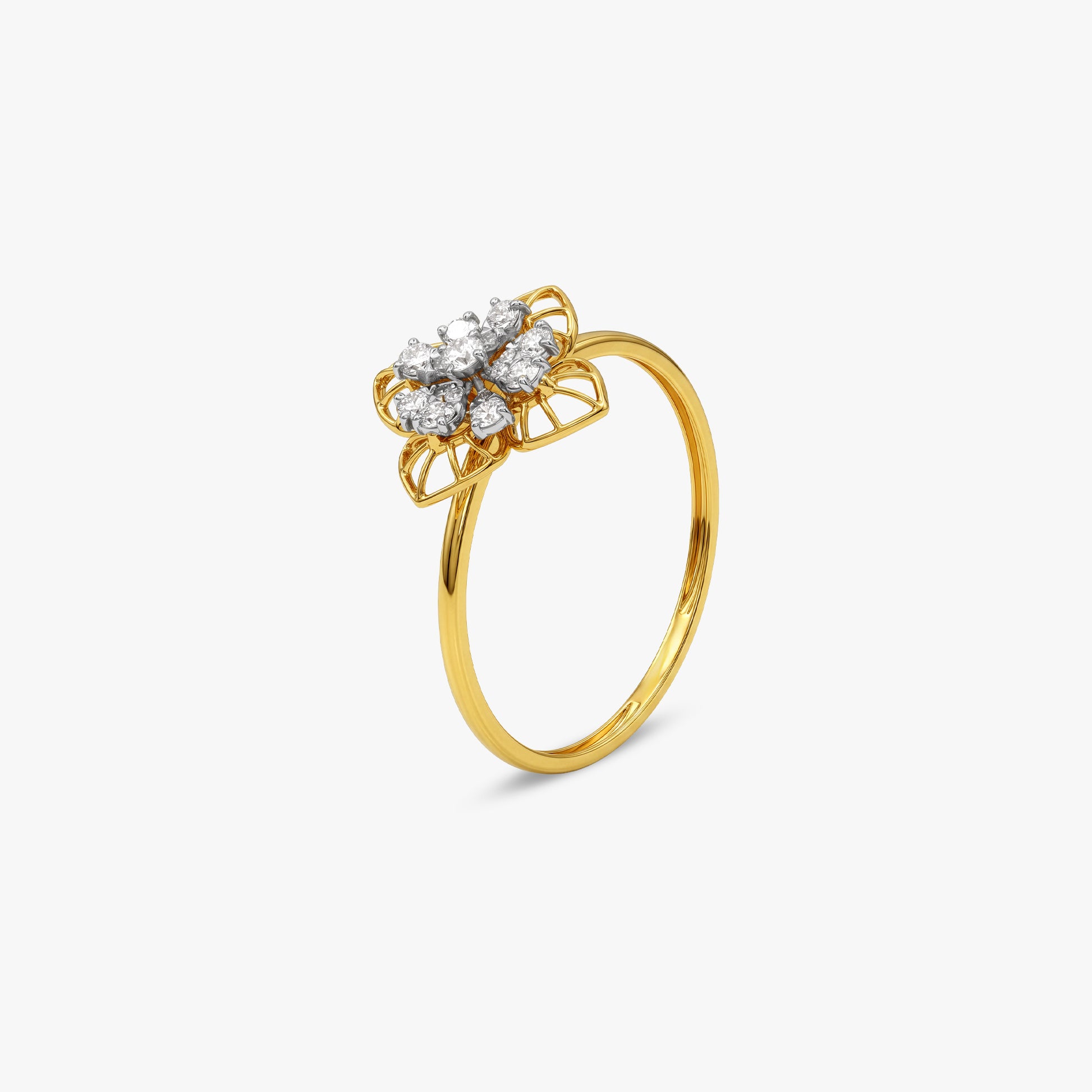 Gold Fleur Etoile Lab Grown Diamond Ring (Size 12)