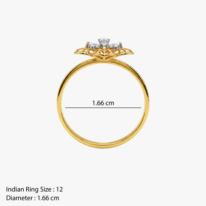 Gold Fleur Etoile Lab Grown Diamond Ring (Size 12)