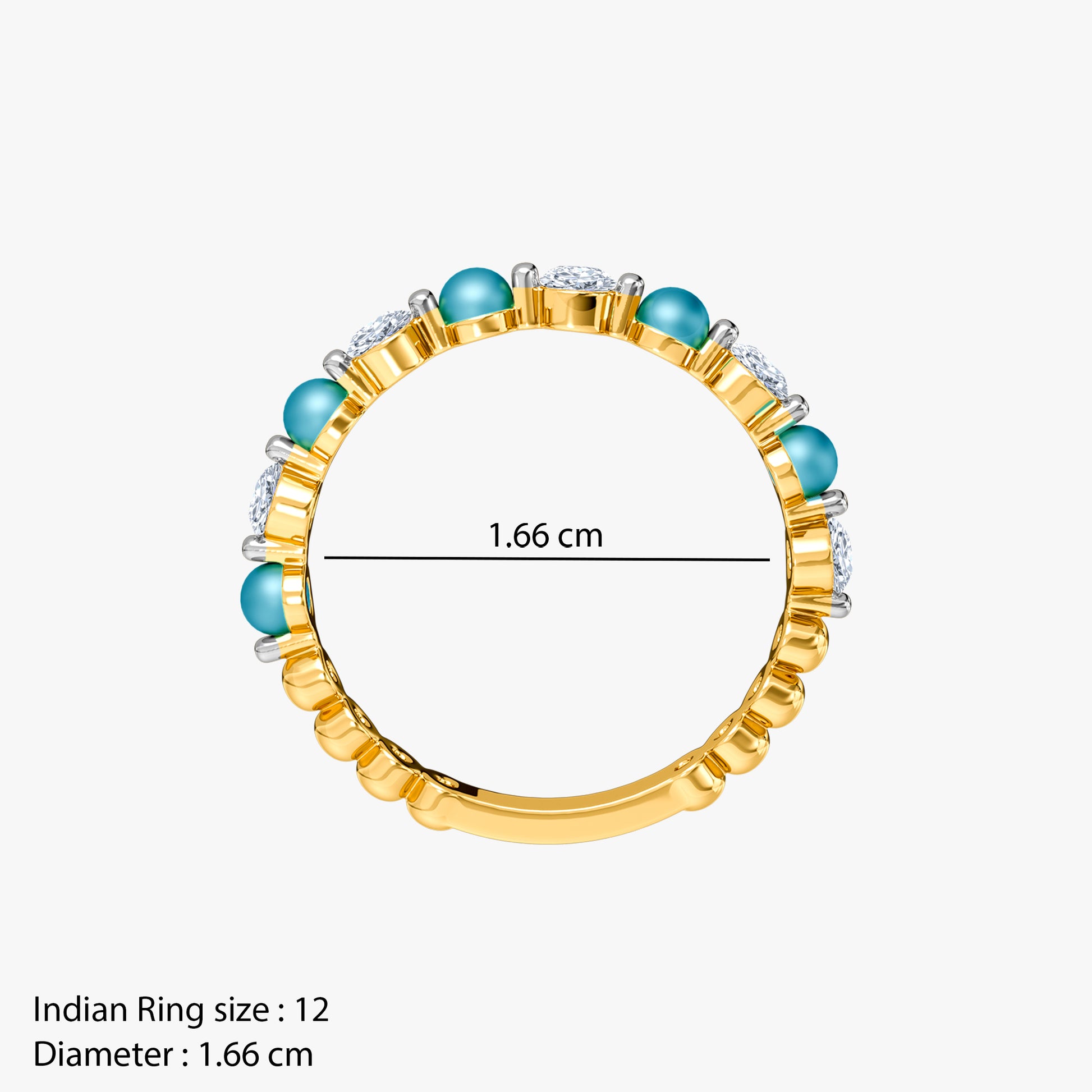 Gold Usha Lab Grown Diamond Ring (Size 12)