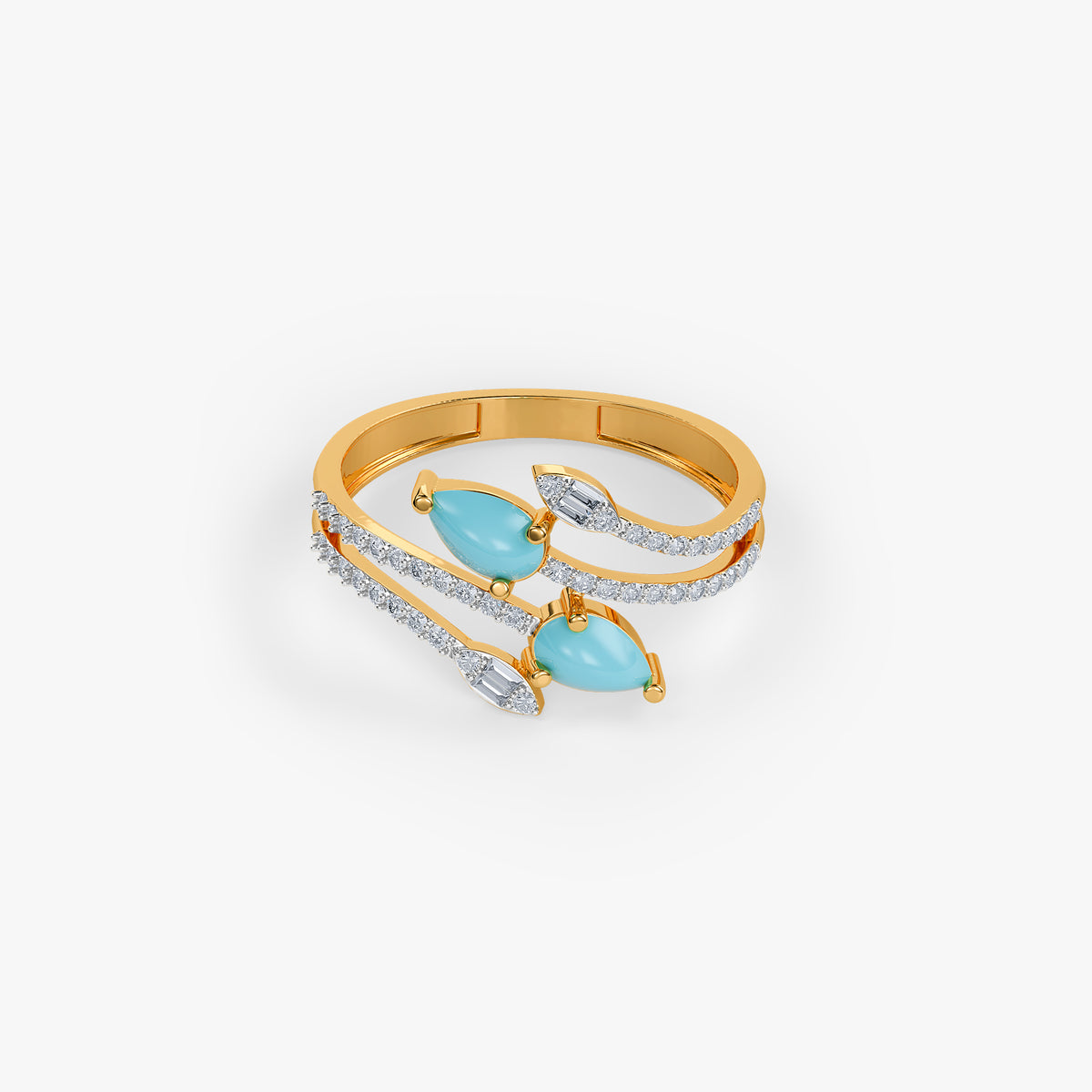 Gold Neelam Lab Grown Diamond Ring (Size 12)