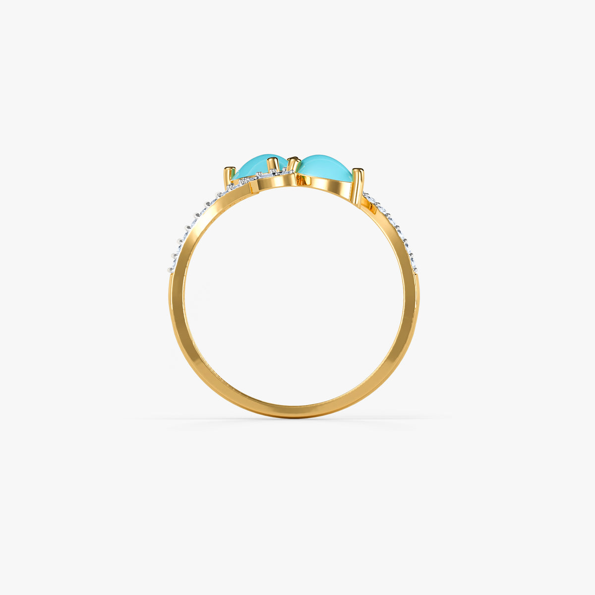 Gold Neelam Lab Grown Diamond Ring (Size 12)