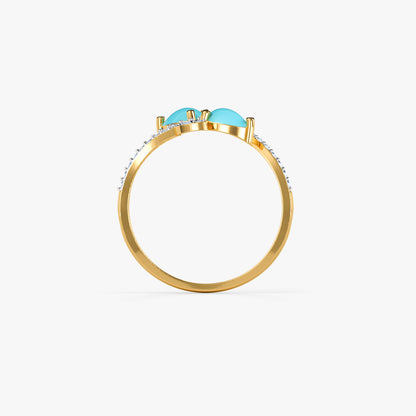 Gold Neelam Lab Grown Diamond Ring (Size 12)