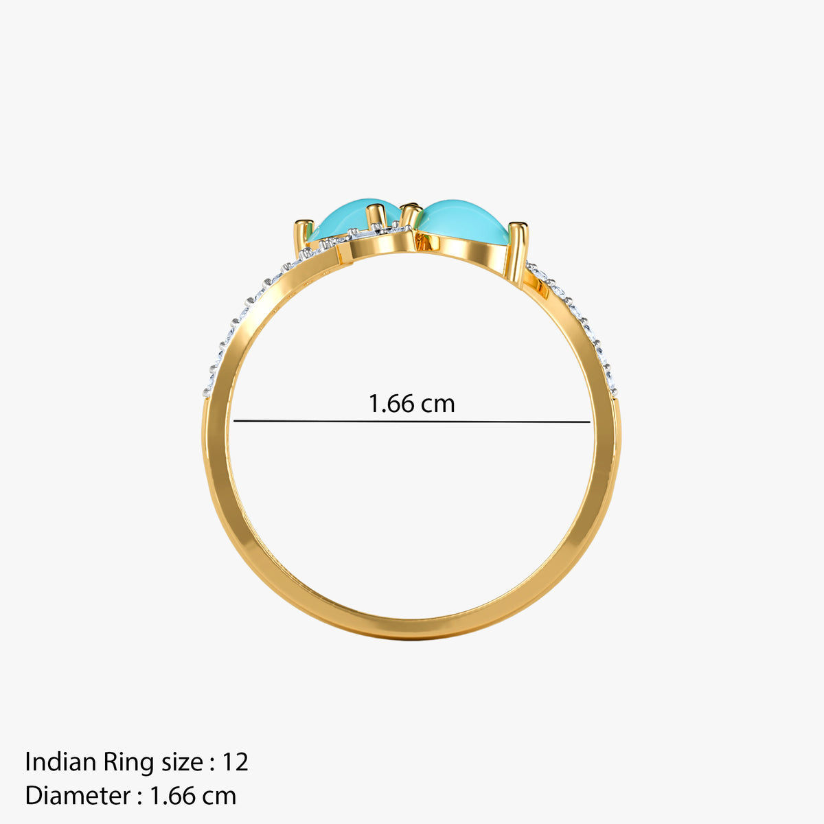 Gold Neelam Lab Grown Diamond Ring (Size 12)