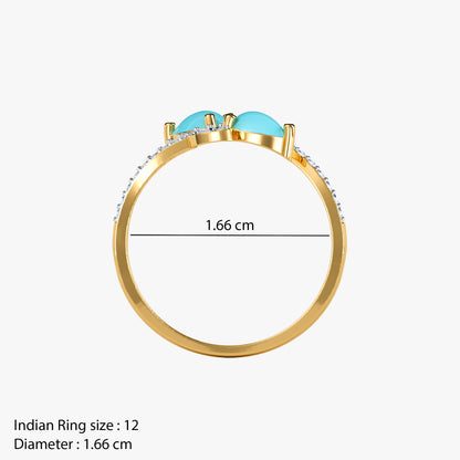 Gold Neelam Lab Grown Diamond Ring (Size 12)