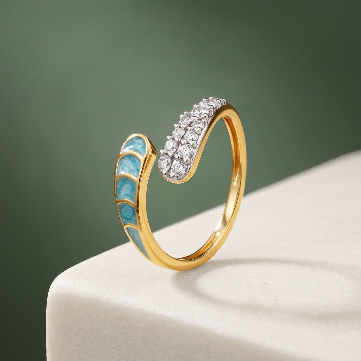 Gold Megh Lab Grown Diamond Ring (Size 12)