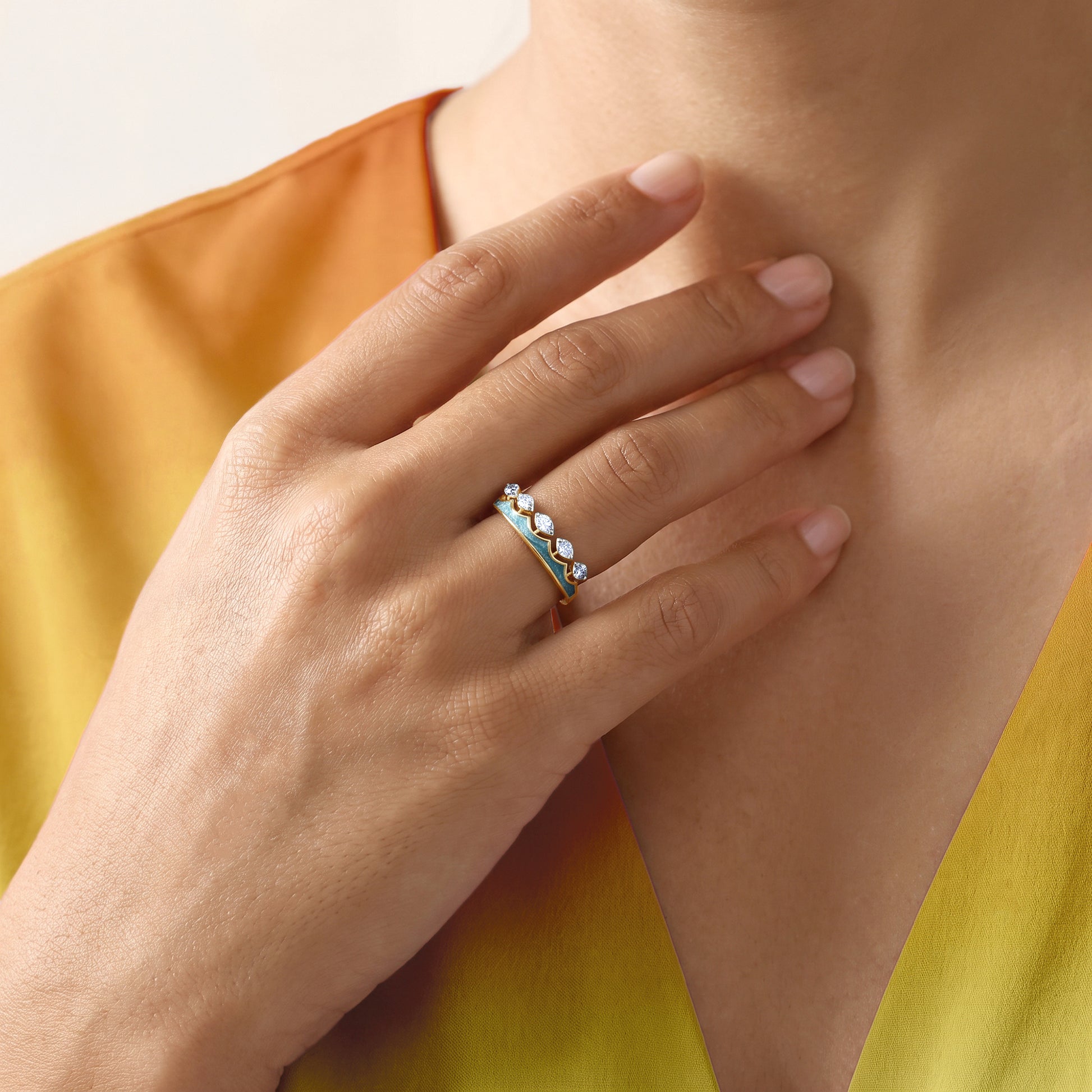 Gold Aakasha Lab Grown Diamond Ring (Size 12)