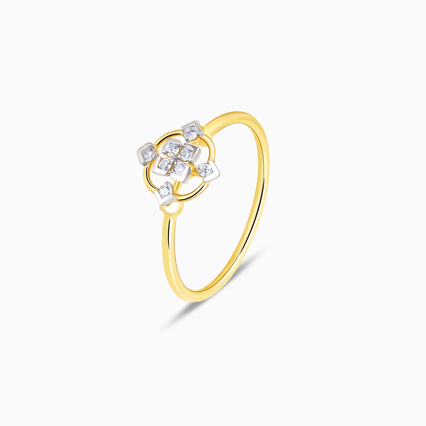 Gold Squared Elegance Diamond Ring
