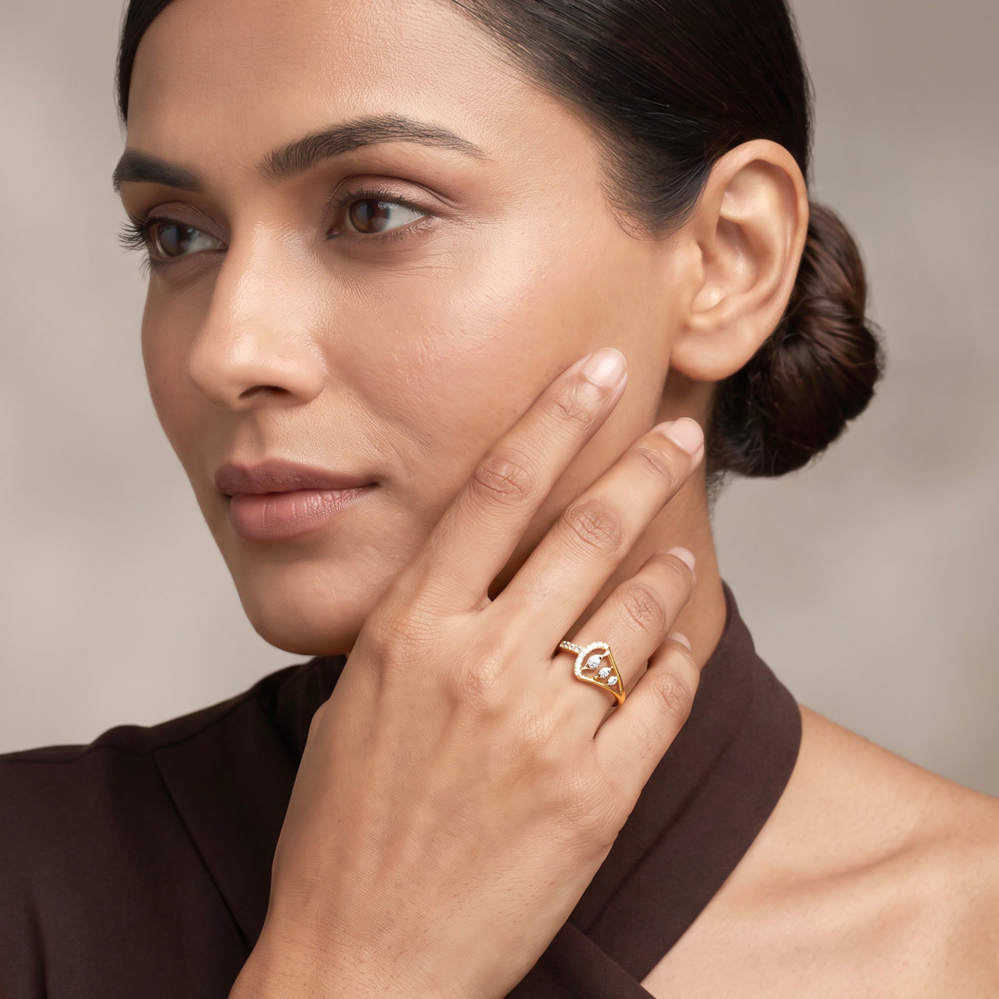Gold Nerina Lab Grown Diamond Ring (Size 12)