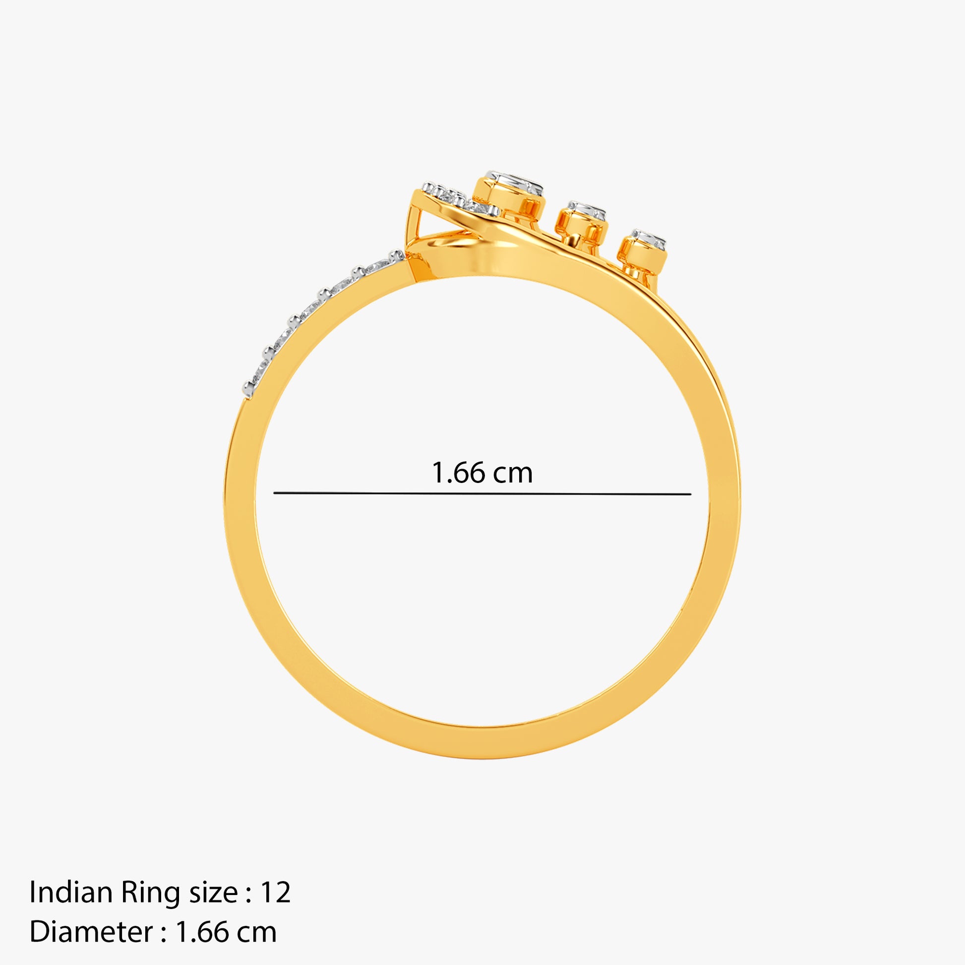 Gold Nerina Lab Grown Diamond Ring (Size 12)
