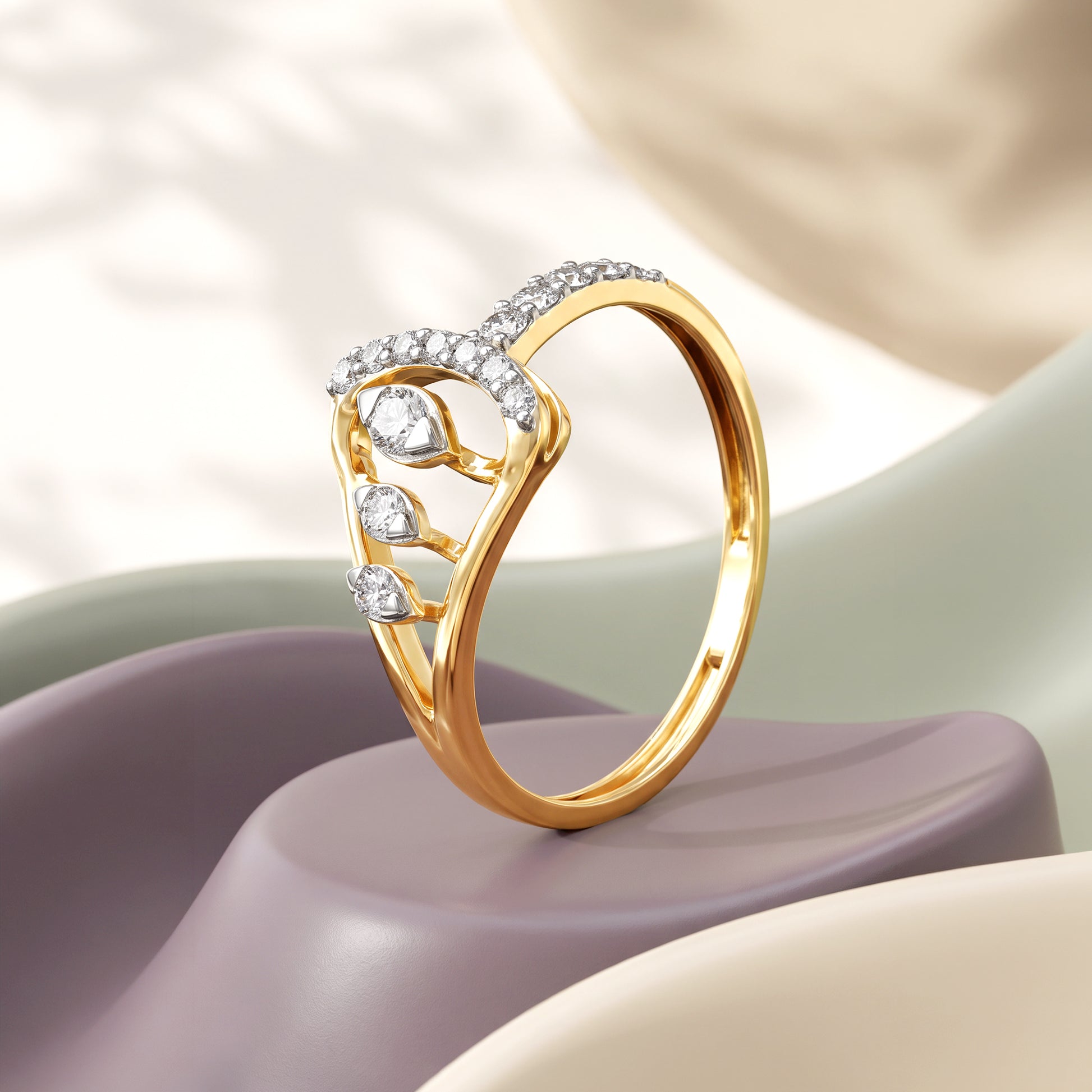 Gold Nerina Lab Grown Diamond Ring (Size 12)