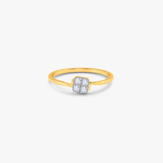 Gold Solstice Tile Lab Grown Diamond Ring (Size 12)